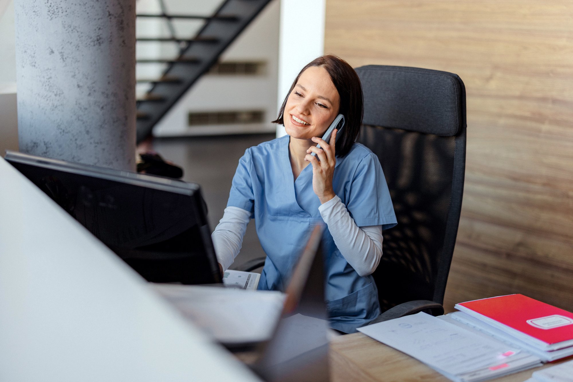 Nurse on technology call